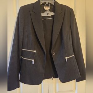 Michael Kors Set Jacket Skirt Cotton Satin Silver